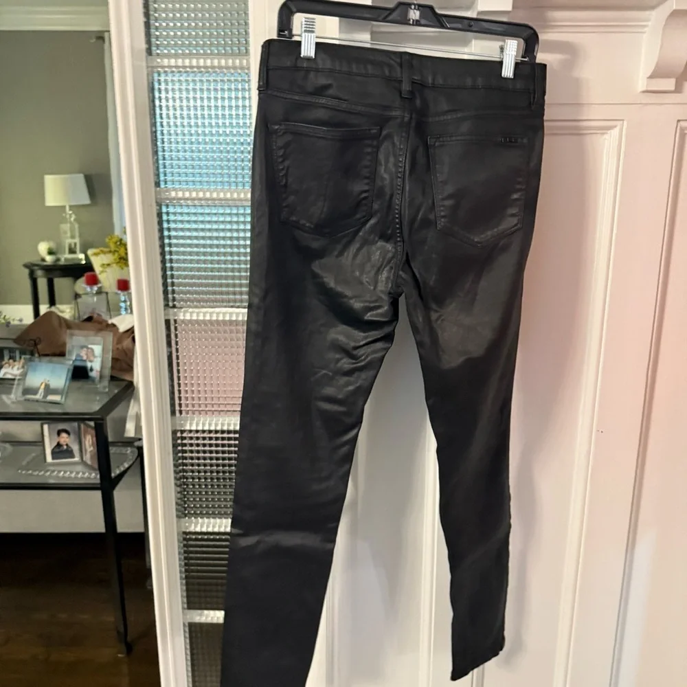 LRL Ralph Lauren Women’s Jeans Sz 10 Black Modern Wax Coated Leather-like NWOT
